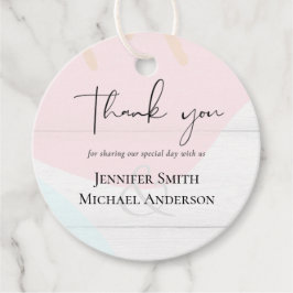 Scandinavische Japandi Modern Abstract Bruiloft Bedankjes Labels