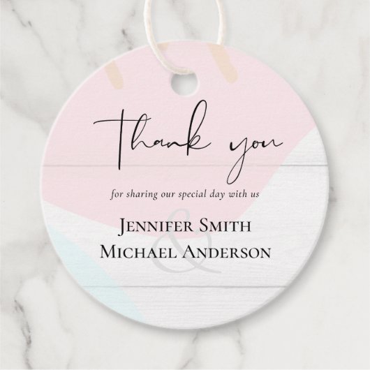 Scandinavische Japandi Modern Abstract Bruiloft Bedankjes Labels (Voorkant)