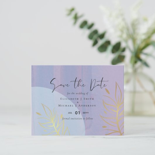 Scandinavische Japandi Modern Abstract Bruiloft Briefkaart (Staand voorkant)