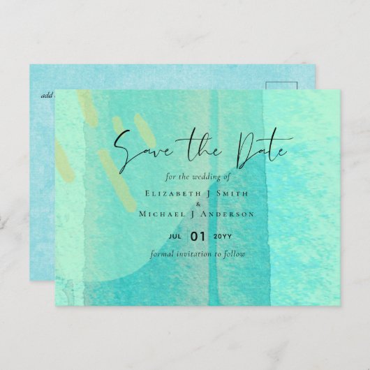 Scandinavische Japandi Modern Abstract Bruiloft Briefkaart (Voorkant / Achterkant)