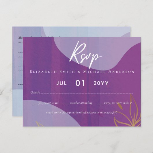 Scandinavische Japandi Modern Abstract Bruiloft Briefkaart (Voorkant / Achterkant)