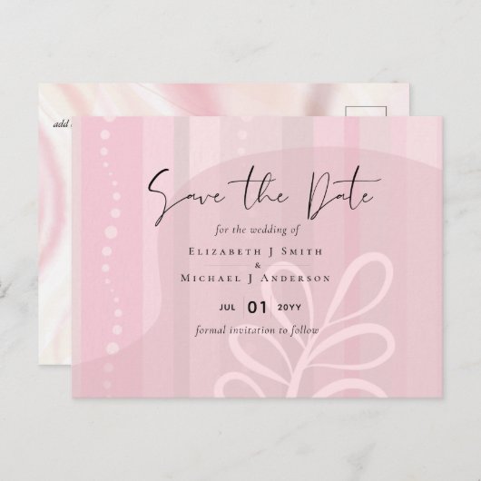 Scandinavische Japandi Modern Abstract Bruiloft Briefkaart (Voorkant / Achterkant)