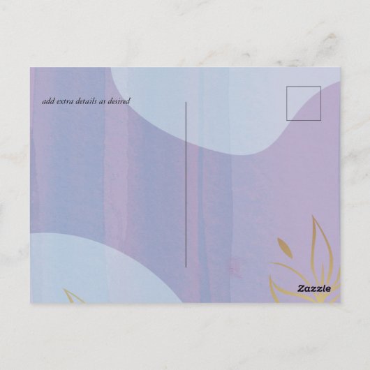 Scandinavische Japandi Modern Abstract Bruiloft Briefkaart (Achterkant)