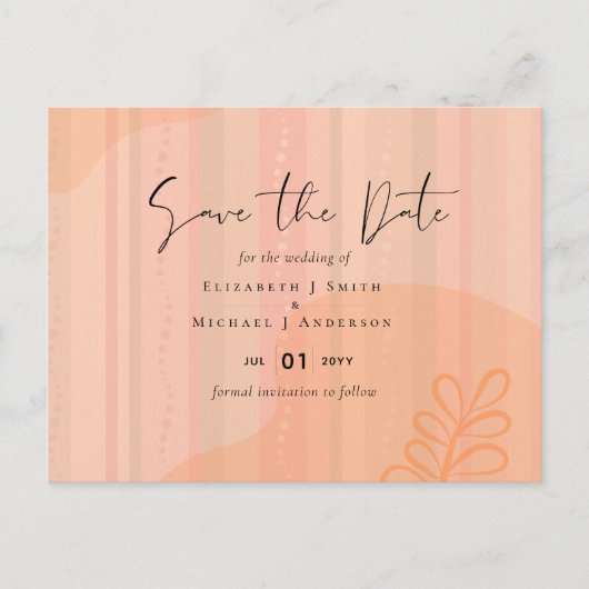 Scandinavische Japandi Modern Abstract Bruiloft Briefkaart (Voorkant)