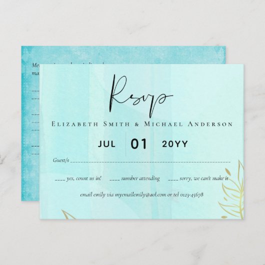 Scandinavische Japandi Modern Abstract Bruiloft Briefkaart (Voorkant / Achterkant)