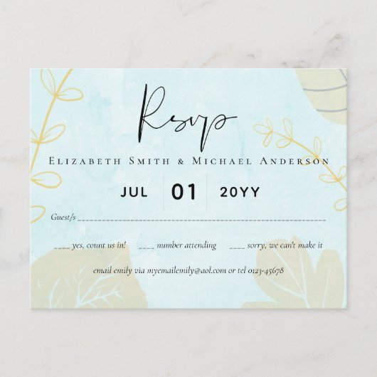 Scandinavische Japandi Modern Abstract Bruiloft Briefkaart (Voorkant)