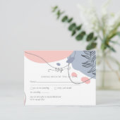 Scandinavische Japandi Modern Abstract Bruiloft Briefkaart (Staand voorkant)