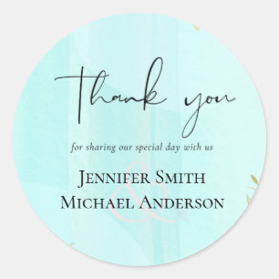 Scandinavische Japandi Modern Abstract Bruiloft Ronde Sticker