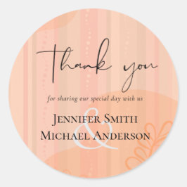 Scandinavische Japandi Modern Abstract Bruiloft Ronde Sticker