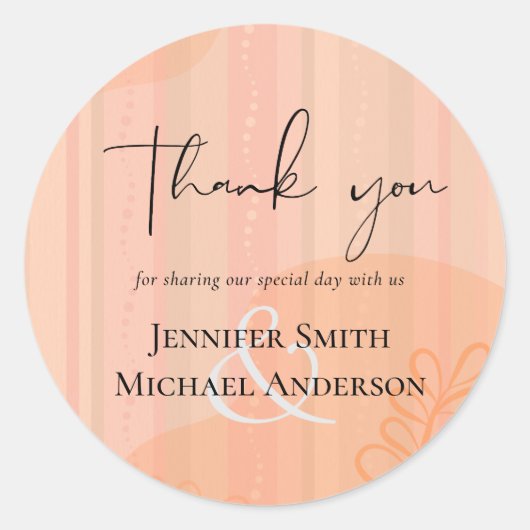 Scandinavische Japandi Modern Abstract Bruiloft Ronde Sticker (Voorkant)