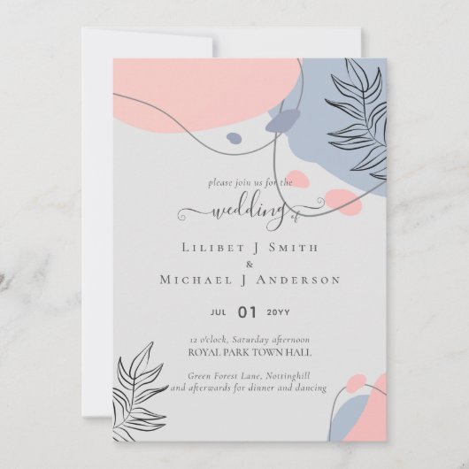 Scandinavische Japandi Moderne Abstracte Bruiloft (Voorkant)