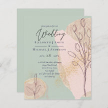 Scandinavische Japandi Moderne Abstracte Bruiloft