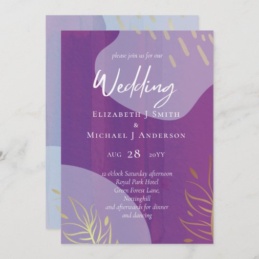 Scandinavische Japandi Moderne Abstracte Bruiloft (Voorkant / Achterkant)