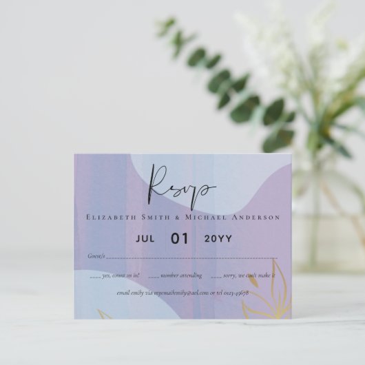 Scandinavische Japandi Moderne Abstracte Bruiloft Briefkaart (Staand voorkant)