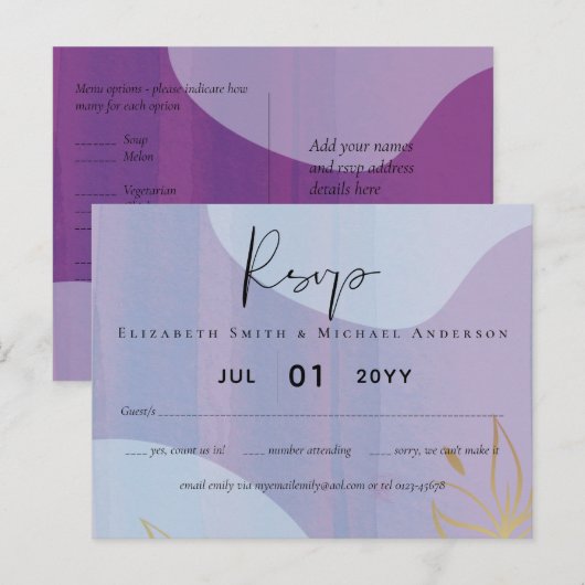 Scandinavische Japandi Moderne Abstracte Bruiloft Briefkaart (Voorkant / Achterkant)