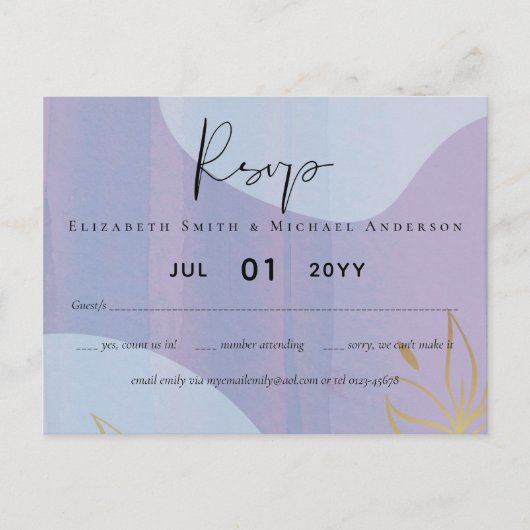 Scandinavische Japandi Moderne Abstracte Bruiloft Briefkaart (Voorkant)