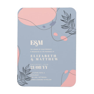 Scandinavische Japandi Moderne Abstracte Bruiloft Magneet