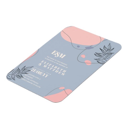 Scandinavische Japandi Moderne Abstracte Bruiloft Magneet (Linkerzijde)