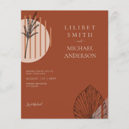 Scandinavische Japandi Moderne Abstracte Save Date Flyer