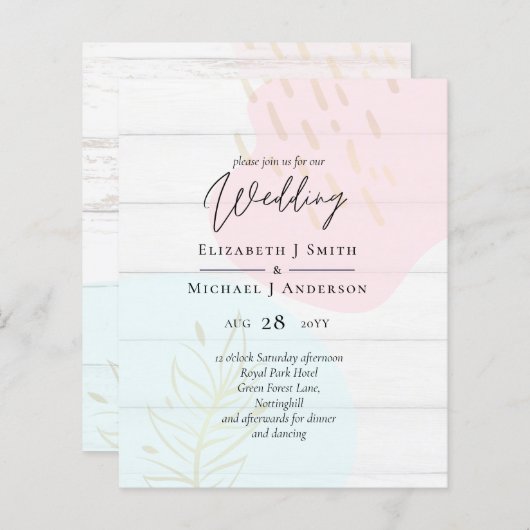 Scandinavische Japandi Moderne Abstracte Trouw (Voorkant / Achterkant)