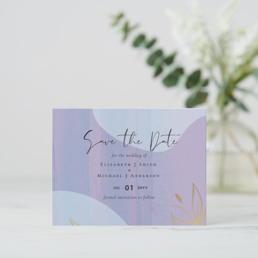 Scandinavische Japandi Moderne Abstracte Trouw Briefkaart (Staand voorkant)