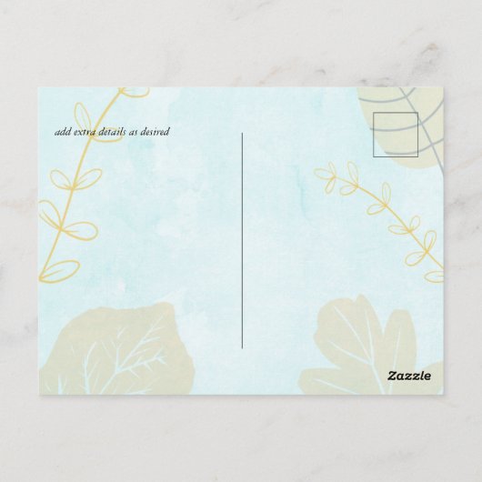 Scandinavische Japandi Moderne Abstracte Trouw Briefkaart (Achterkant)