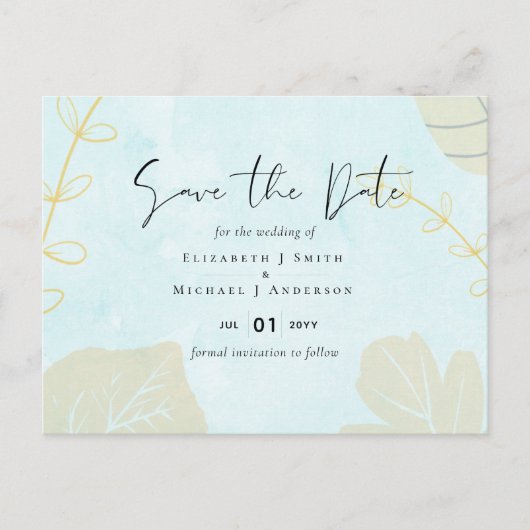 Scandinavische Japandi Moderne Abstracte Trouw Briefkaart (Voorkant)