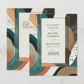 Scandinavische Japandi Trouw Abstract Groen Bruin Kaart (Voorkant / Achterkant)