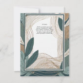 Scandinavische Japandi Trouw Abstract Groen Groenb Kaart (Achterkant)