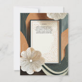 Scandinavische Japandi Trouw Abstract Teal Bruin Kaart (Achterkant)