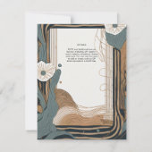 Scandinavische Japandi Trouw Abstract Teal Bruin Kaart (Achterkant)