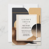 Scandinavische Japandi Trouwthema Aardtinten Kaart (Voorkant)