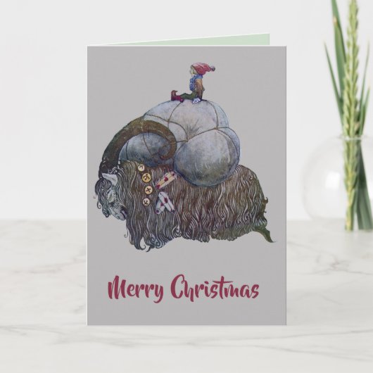 Scandinavische Julbocken Yule Geit Na John Bauer Kaart (Voorkant)