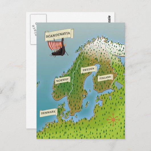 Scandinavische kaart (Voorkant / Achterkant)