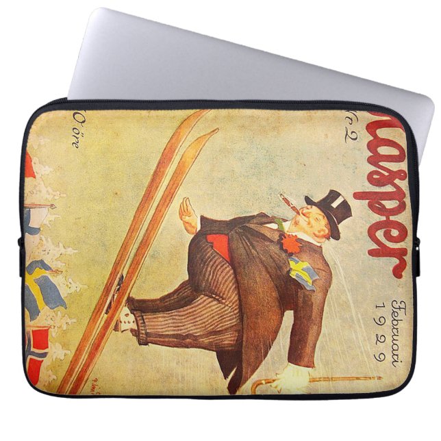  Scandinavische kaart en label Laptop Sleeve (Voorkant)