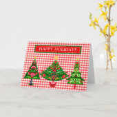 Scandinavische Kaart kerstboombomen (Gele Bloem)