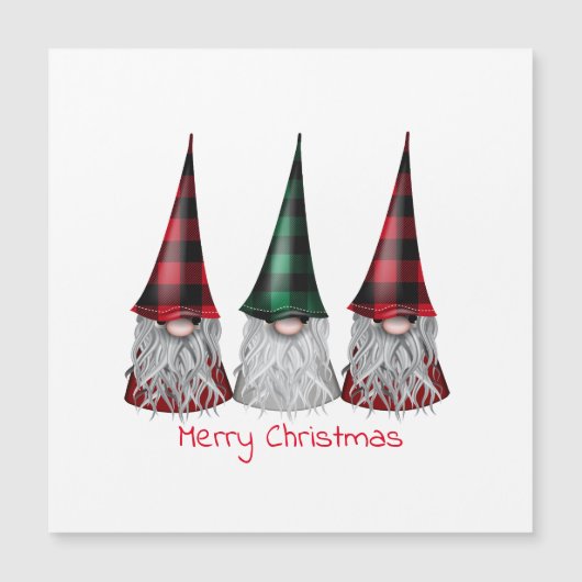 Scandinavische kabouters in Buffalo Plaid Magnetis (Voorkant)