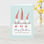 Scandinavische kabouters Vrolijk Kerstfeest Kaart (Gele Bloem)