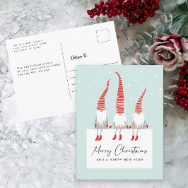 Scandinavische kabouters wensen u een vrolijk kers briefkaart