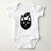 Scandinavische katten gezegde met liefde zwart-wit romper (Voorkant)