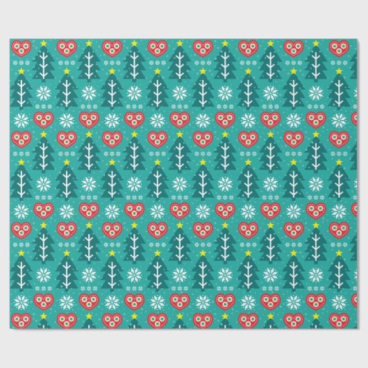 Scandinavische kerst cadeaupapier (Vlak)