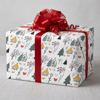 Scandinavische Kerst Cadeaupapier
