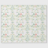 Scandinavische kerst cadeaupapier (Vlak)