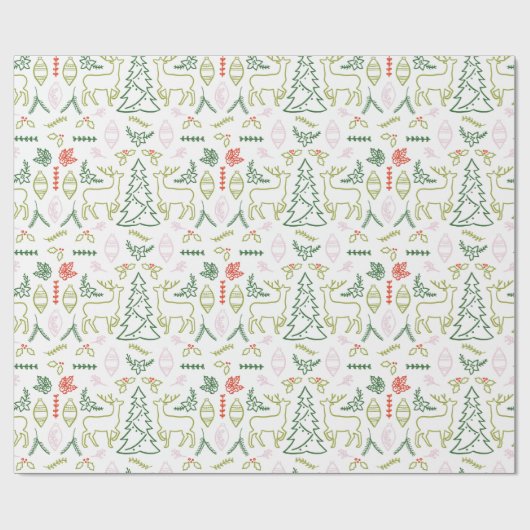 Scandinavische kerst cadeaupapier (Vlak)