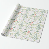 Scandinavische kerst cadeaupapier (Uitgerold)