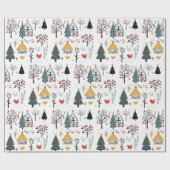 Scandinavische kerst cadeaupapier (Vlak)