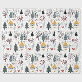 Scandinavische Kerst Cadeaupapier (Vlak)