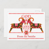 Scandinavische kerst God jul Greetings Feestdagenkaart (Voorkant / Achterkant)