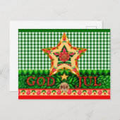 Scandinavische kerst God jul Greetings Feestdagenkaart (Voorkant / Achterkant)