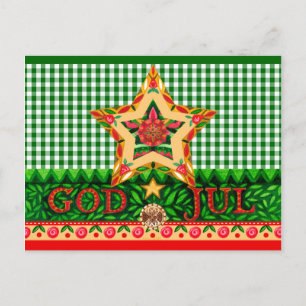 Scandinavische kerst God jul Greetings Feestdagenkaart